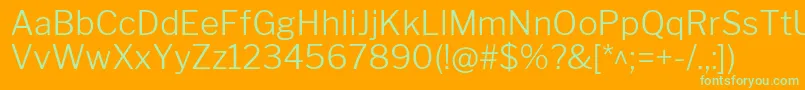 LibrefranklinLight Font – Green Fonts on Orange Background
