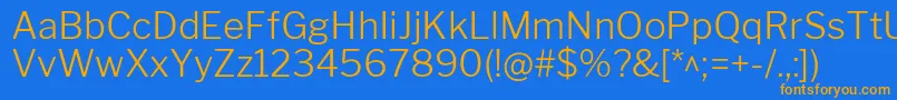 LibrefranklinLight Font – Orange Fonts on Blue Background