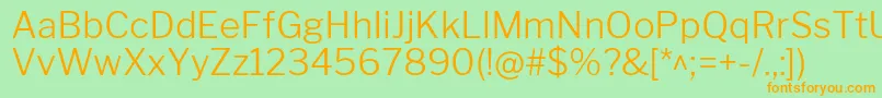 フォントLibrefranklinLight – オレンジの文字が緑の背景にあります。