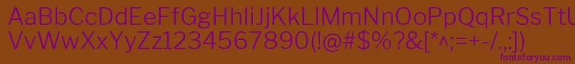 LibrefranklinLight Font – Purple Fonts on Brown Background