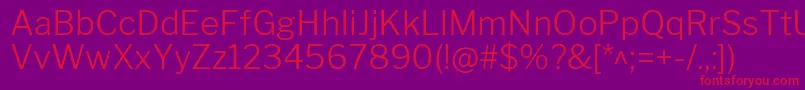 LibrefranklinLight Font – Red Fonts on Purple Background