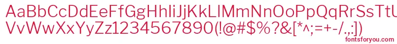 LibrefranklinLight-Schriftart – Rote Schriften auf weißem Hintergrund