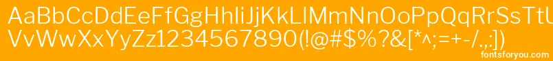 LibrefranklinLight-fontti – valkoiset fontit oranssilla taustalla