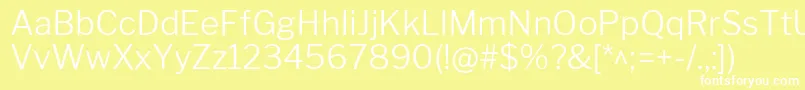 LibrefranklinLight-Schriftart – Weiße Schriften auf gelbem Hintergrund