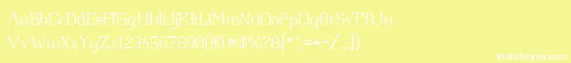 フォントWhitelinefeverlight100 – 黄色い背景に白い文字