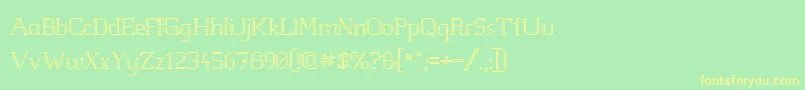 Whitelinefeverlight100 Font – Yellow Fonts on Green Background