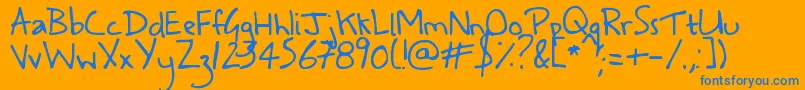 Asafeplacetofall Font – Blue Fonts on Orange Background