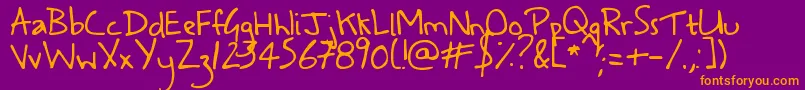 Asafeplacetofall Font – Orange Fonts on Purple Background