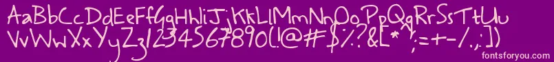 Asafeplacetofall Font – Pink Fonts on Purple Background