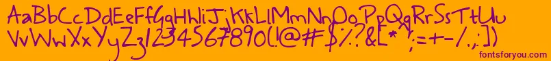 Asafeplacetofall Font – Purple Fonts on Orange Background