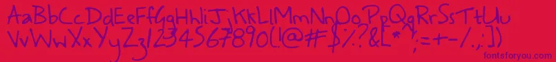 Asafeplacetofall Font – Purple Fonts on Red Background