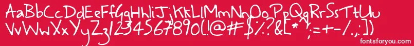 Czcionka Asafeplacetofall – białe czcionki na czerwonym tle