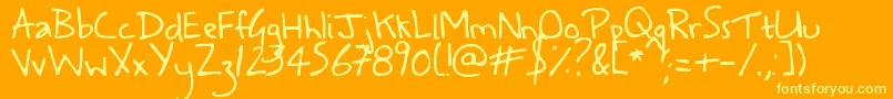 Asafeplacetofall Font – Yellow Fonts on Orange Background