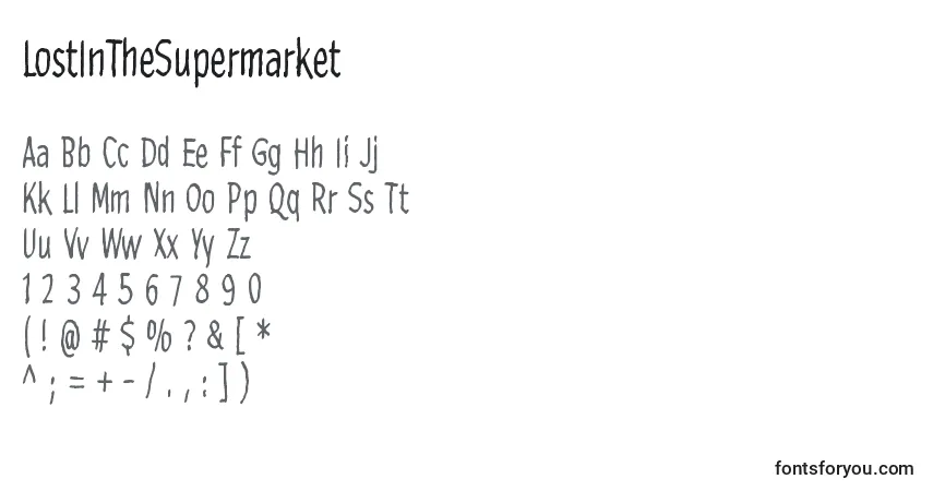 Fuente LostInTheSupermarket - alfabeto, números, caracteres especiales