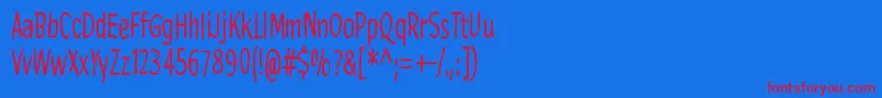 LostInTheSupermarket Font – Red Fonts on Blue Background