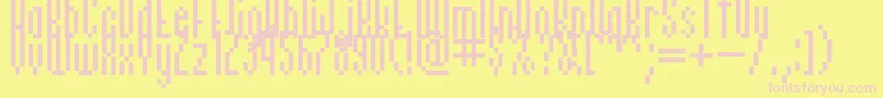 RelativityThinShort Font – Pink Fonts on Yellow Background