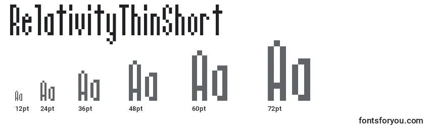 Размеры шрифта RelativityThinShort