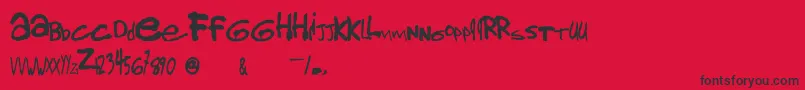 Czcionka Gorillaz2 – czarne czcionki na czerwonym tle