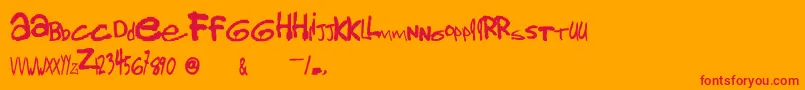 Gorillaz2 Font – Red Fonts on Orange Background