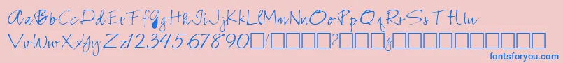 RemstaRegular Font – Blue Fonts on Pink Background