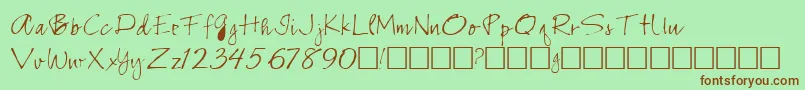 RemstaRegular Font – Brown Fonts on Green Background