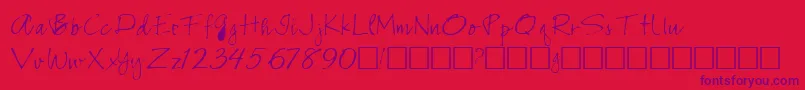 RemstaRegular Font – Purple Fonts on Red Background
