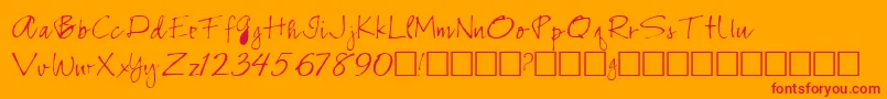 Police RemstaRegular – polices rouges sur fond orange