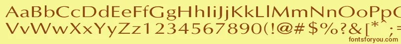 Czcionka Lastunif – brązowe czcionki na żółtym tle