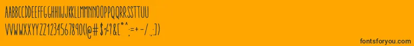 AracneUltraCondensedRegular-fontti – mustat fontit oranssilla taustalla