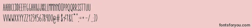 AracneUltraCondensedRegular-fontti – mustat fontit vaaleanpunaisella taustalla