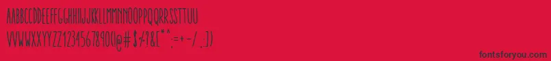 AracneUltraCondensedRegular-fontti – mustat fontit punaisella taustalla