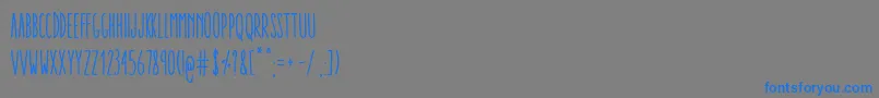 フォントAracneUltraCondensedRegular – 灰色の背景に青い文字