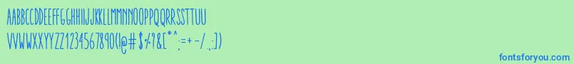 フォントAracneUltraCondensedRegular – 青い文字は緑の背景です。