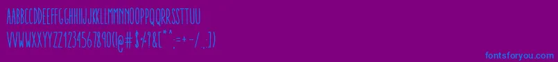 Czcionka AracneUltraCondensedRegular – niebieskie czcionki na fioletowym tle