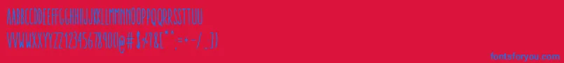 フォントAracneUltraCondensedRegular – 赤い背景に青い文字