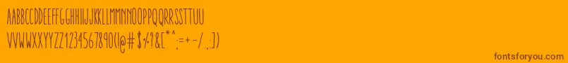 AracneUltraCondensedRegular-fontti – ruskeat fontit oranssilla taustalla