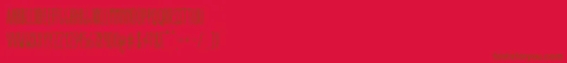 Czcionka AracneUltraCondensedRegular – brązowe czcionki na czerwonym tle