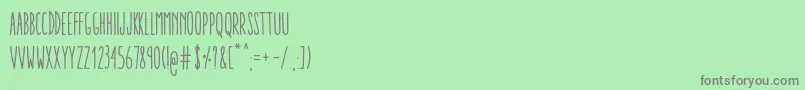 フォントAracneUltraCondensedRegular – 緑の背景に灰色の文字