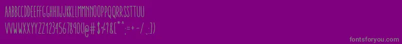 フォントAracneUltraCondensedRegular – 紫の背景に灰色の文字