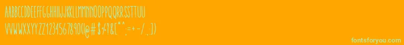 Czcionka AracneUltraCondensedRegular – zielone czcionki na pomarańczowym tle