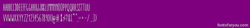 AracneUltraCondensedRegular-fontti – vihreät fontit violetilla taustalla