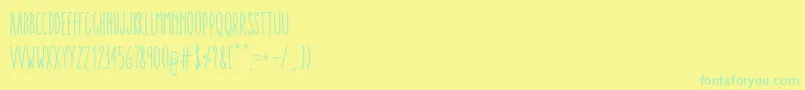 Czcionka AracneUltraCondensedRegular – zielone czcionki na żółtym tle