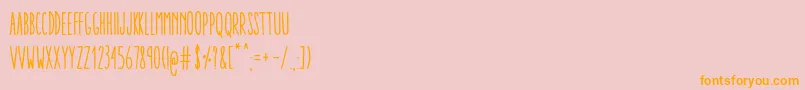 Czcionka AracneUltraCondensedRegular – pomarańczowe czcionki na różowym tle