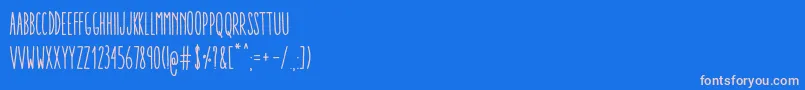 AracneUltraCondensedRegular-fontti – vaaleanpunaiset fontit sinisellä taustalla