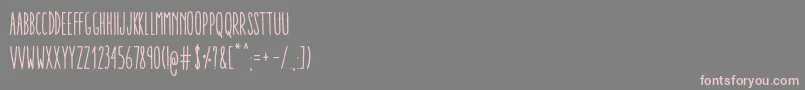 フォントAracneUltraCondensedRegular – 灰色の背景にピンクのフォント