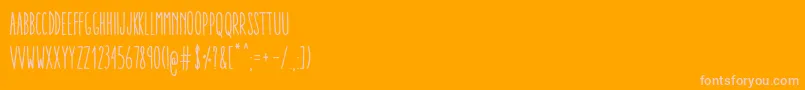 Czcionka AracneUltraCondensedRegular – różowe czcionki na pomarańczowym tle