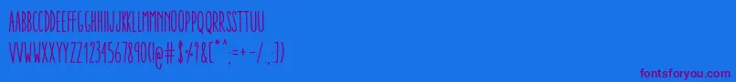 Czcionka AracneUltraCondensedRegular – fioletowe czcionki na niebieskim tle