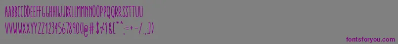 AracneUltraCondensedRegular-Schriftart – Violette Schriften auf grauem Hintergrund