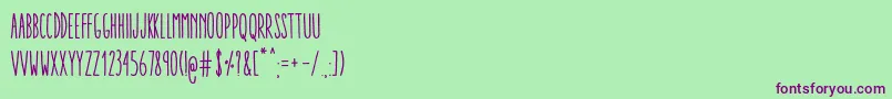 フォントAracneUltraCondensedRegular – 緑の背景に紫のフォント
