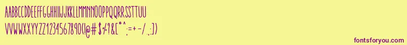 Czcionka AracneUltraCondensedRegular – fioletowe czcionki na żółtym tle